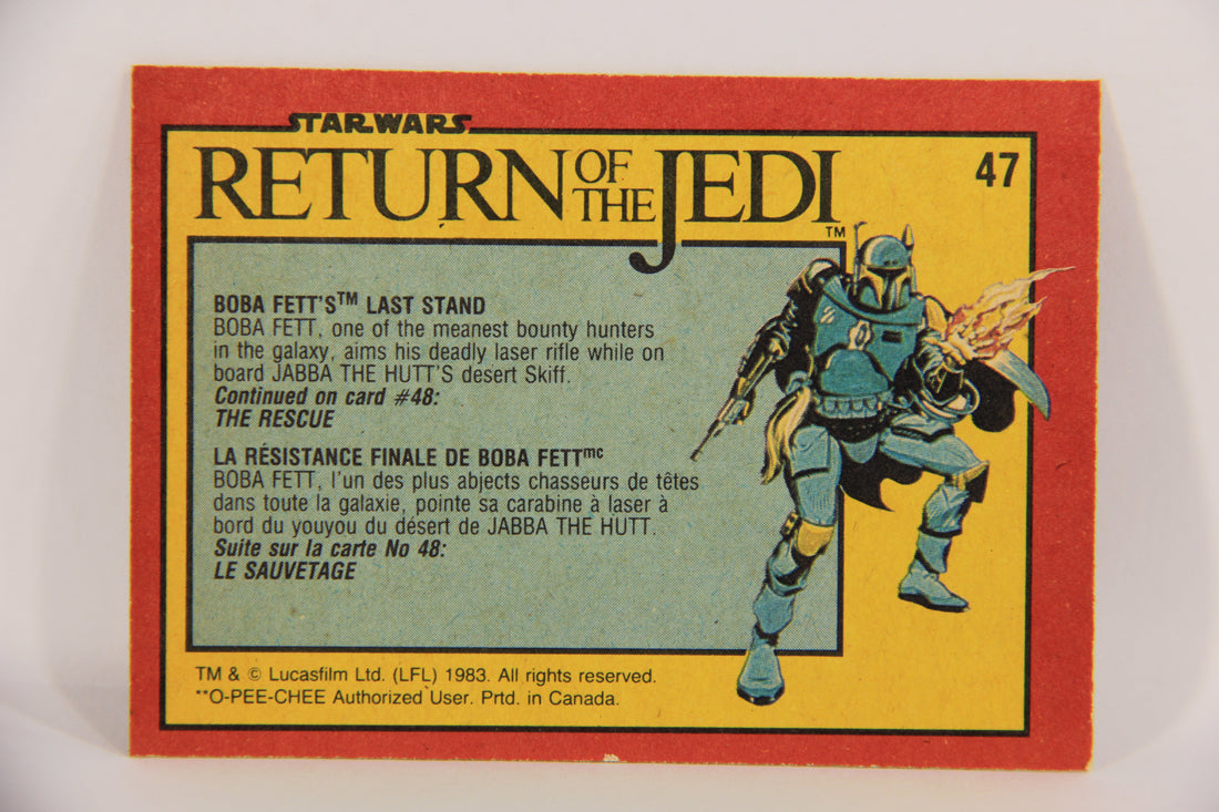Star Wars Return Of The Jedi 1983 Card #47 Boba Fett's Last Stand FR-ENG OPC L020117