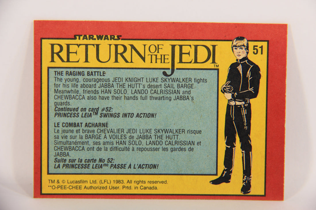Star Wars Return Of The Jedi 1983 Card #51 The Raging Battle FR-ENG OPC L020118