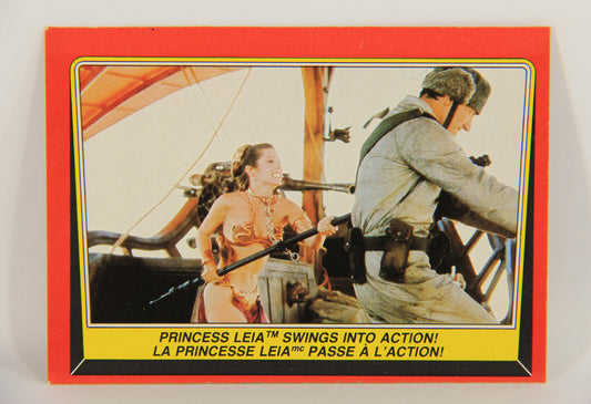 Star Wars ROTJ 1983 Card #52 Princess Leia Swings Into Action FR-ENG OPC L020119