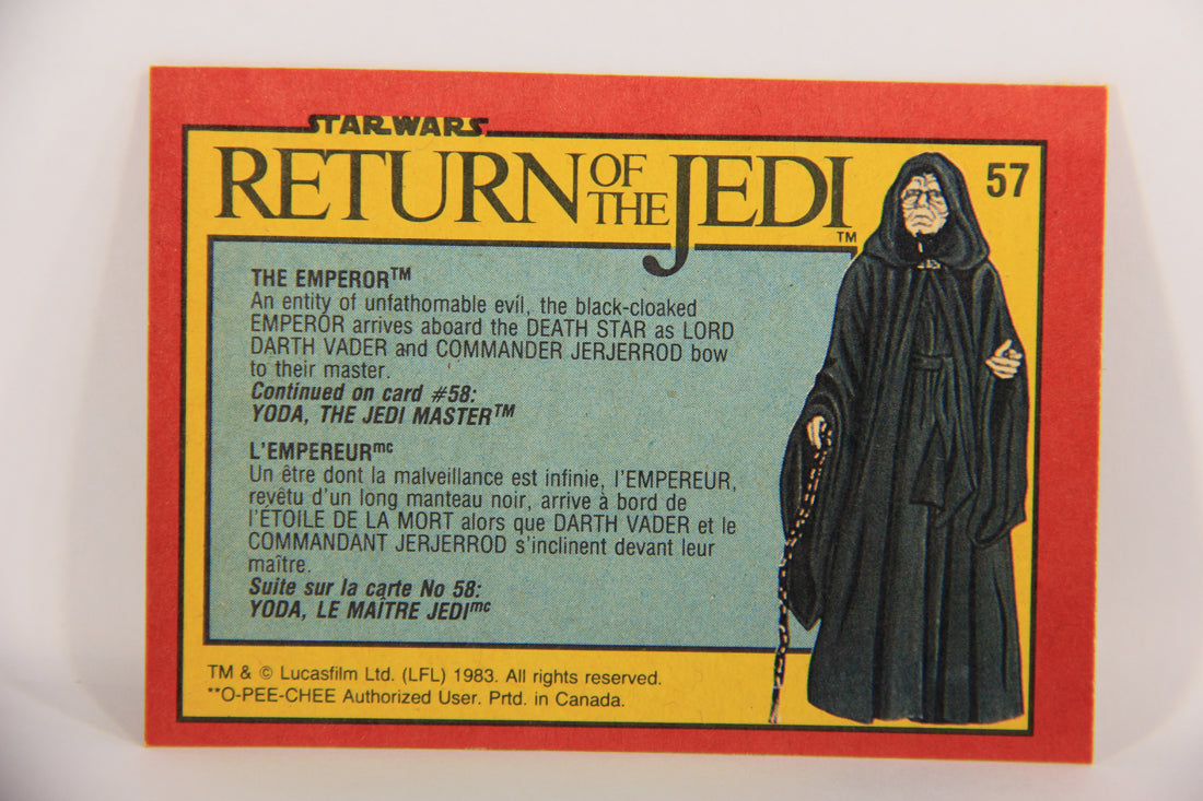 Star Wars Return Of The Jedi 1983 Trading Card #57 The Emperor FR-ENG OPCL020122