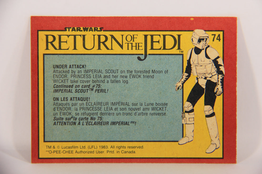 Star Wars Return Of The Jedi 1983 Trading Card #74 Under Attack FR-ENG OPC L020131