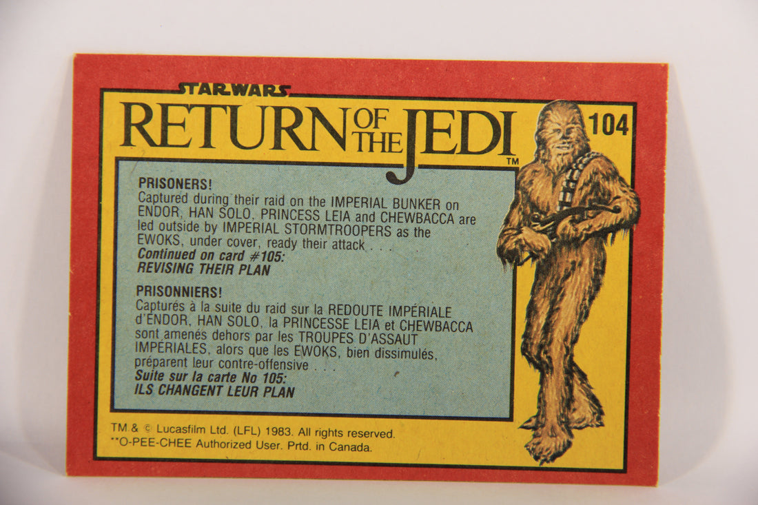 Star Wars Return Of The Jedi 1983 Trading Card #104 Prisoners FR-ENG OPC L020145