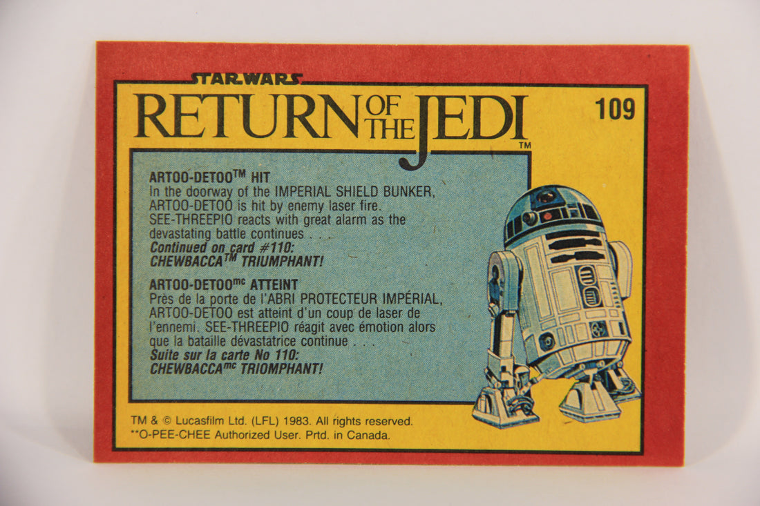 Star Wars Return Of The Jedi 1983 Trading Card #109 Atoo-Detoo Hit FR-ENG OPC L020149