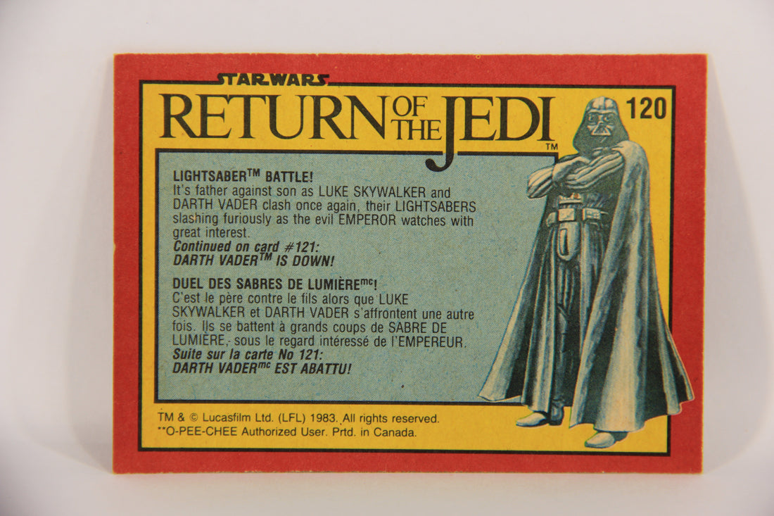 Star Wars Return Of The Jedi 1983 Card #120 Lightsaber Battle FR-ENG OPC L020155