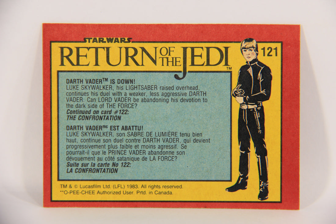 Star Wars Return Of The Jedi 1983 Card #121 Darth Vader Is Down FR-ENG OPC L020156