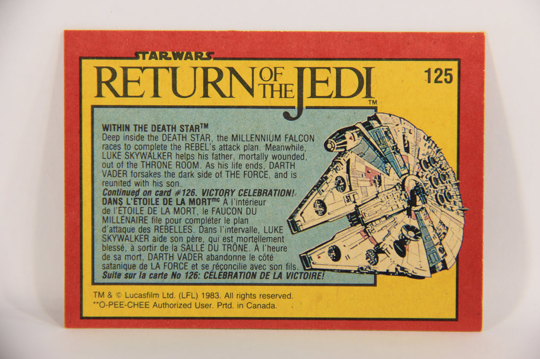 Star Wars Return Of The Jedi 1983 Card #125 Within The Death Star FR-ENG OPC L020158