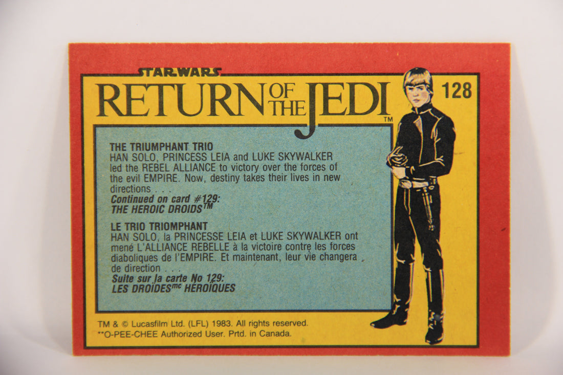 Star Wars Return Of The Jedi 1983 Card #128 The Triumphant Trio FR-ENG OPC L020161