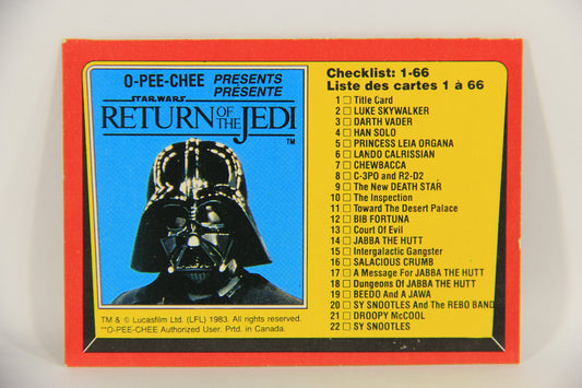 Star Wars Return Of The Jedi 1983 Trading Card #131 Checklist 1-66 FR-ENG OPC L020163