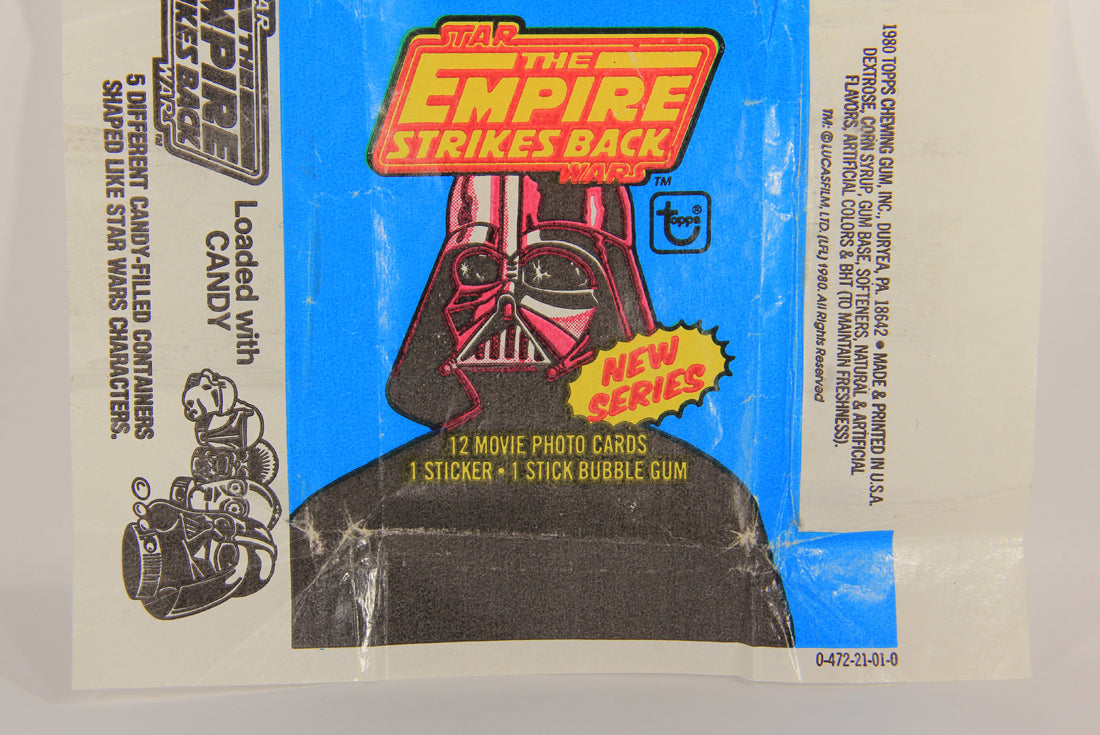 Star Wars Empire Strikes Back Trading Card Wax Wrapper 2nd Series Blue V-3 Topps L020165