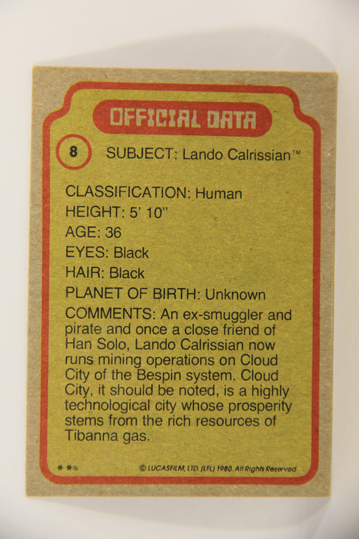 Star Wars Empire Strikes Back Trading Card #8 Lando Calrissian ENG Topps L020172