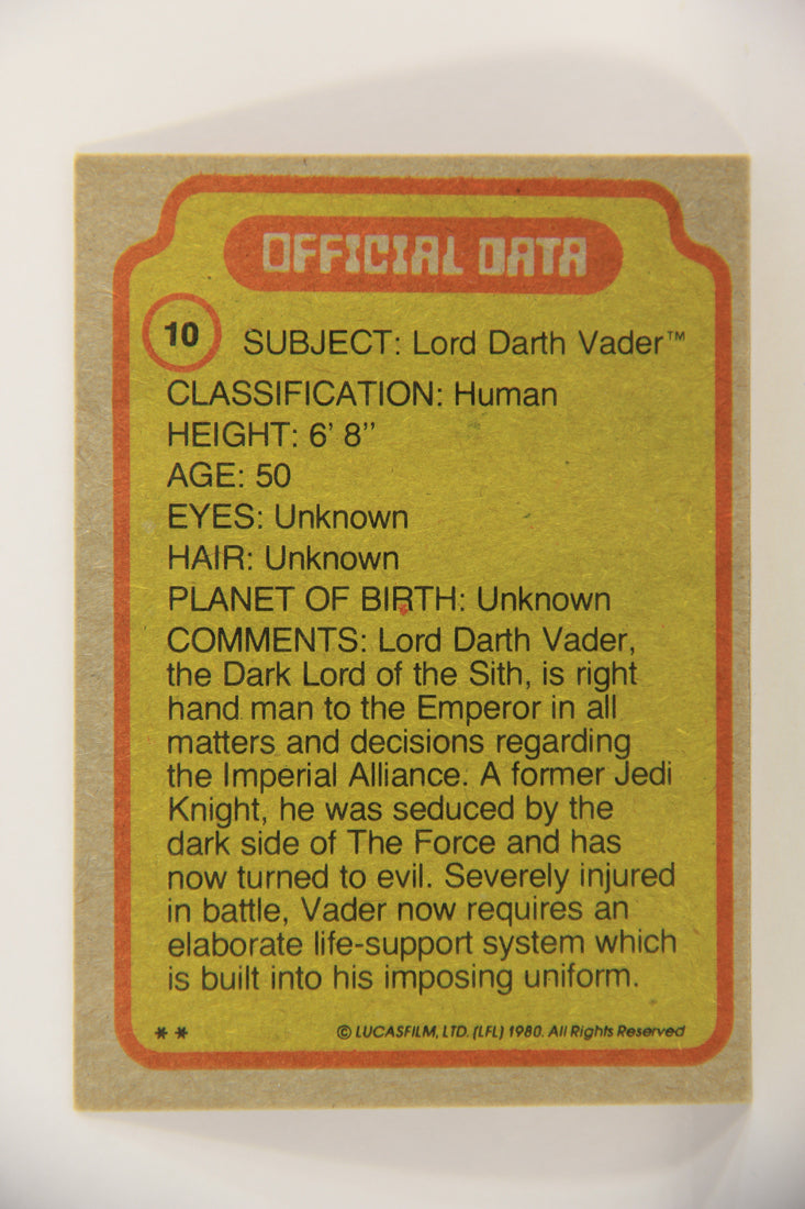 Star Wars Empire Strikes Back Trading Card #10 Darth Vader ENG Topps L020174