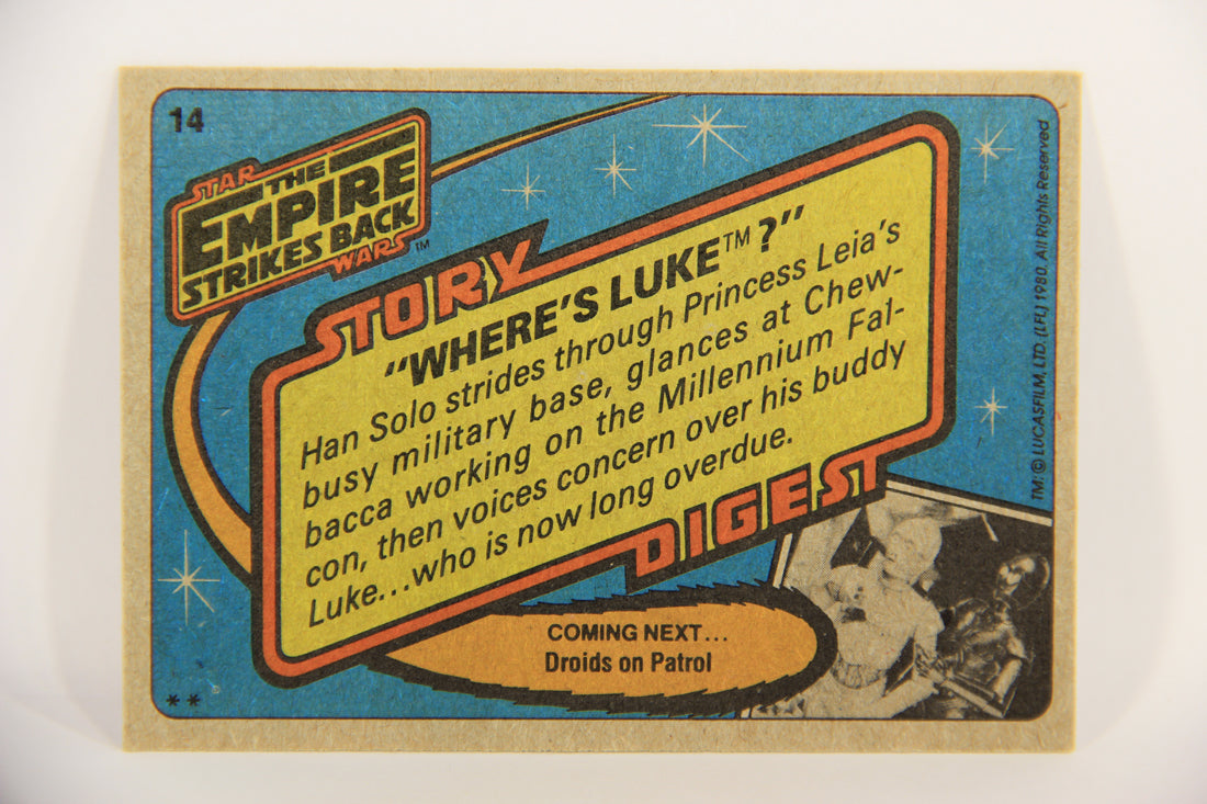 Star Wars Empire Strikes Back Trading Card #14 Where's Luke ENG Topps L020177