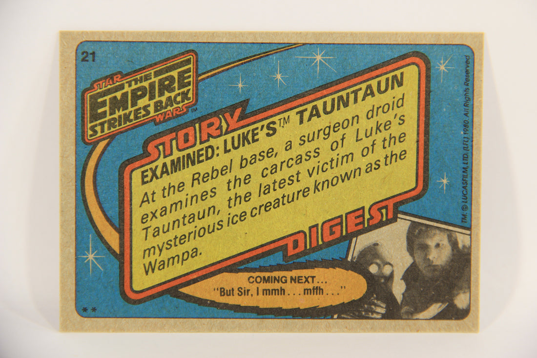 Star Wars Empire Strikes Back 1980 Card #21 Examined Luke's Tauntaun ENG Topps L020181