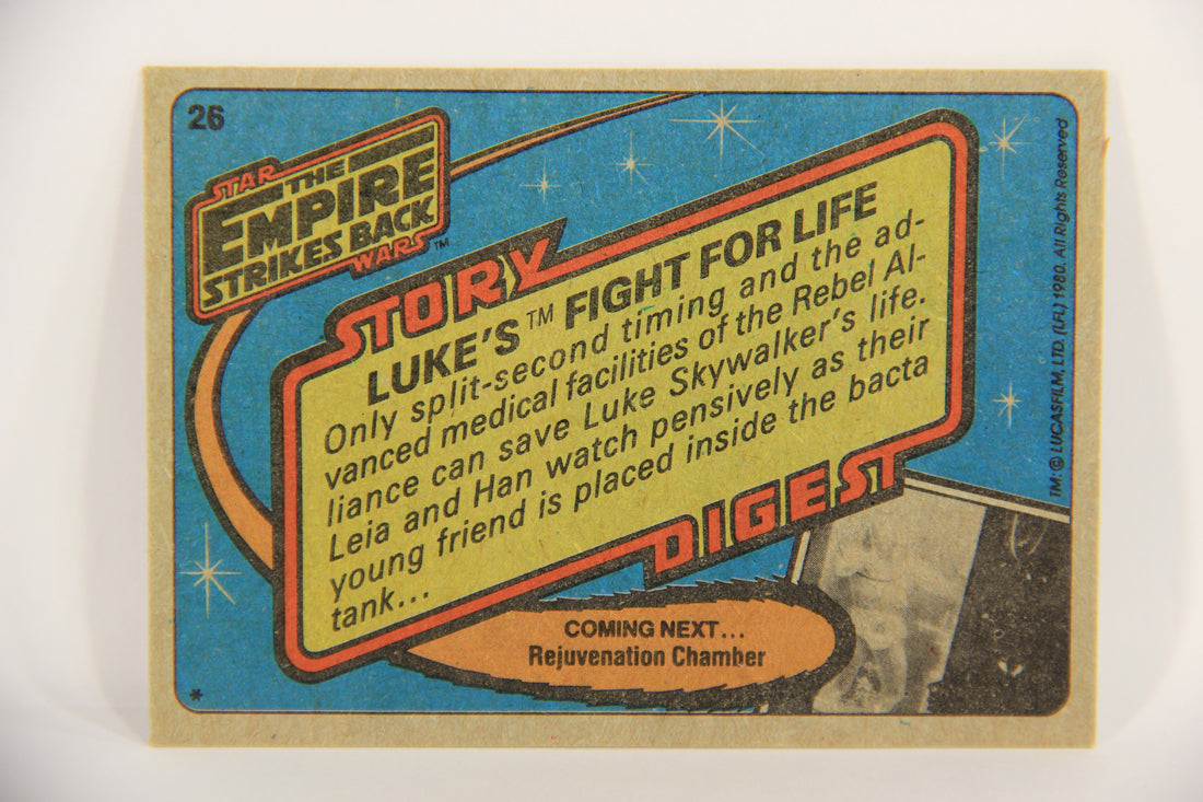 Star Wars Empire Strikes Back 1980 Card #26 Luke's Fight For Life ENG Topps L020185