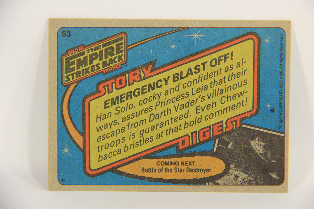 Star Wars Empire Strikes Back Trading Card #53 Emergency Blast Off ENG Topps L020211
