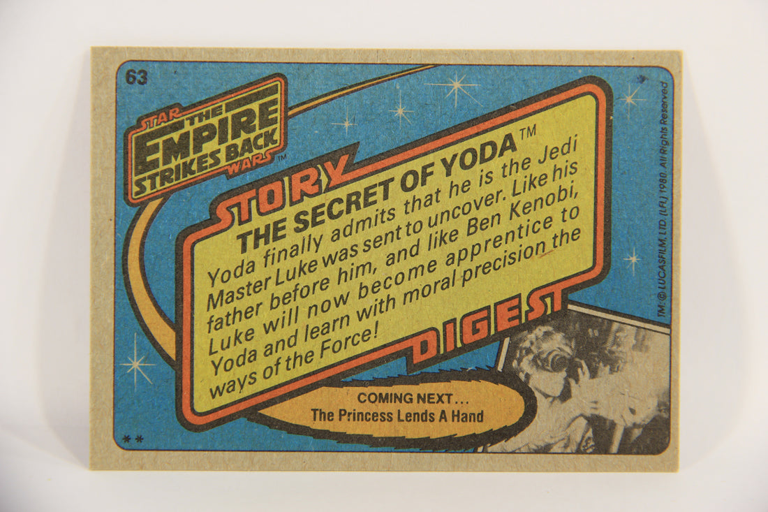 Star Wars The Empire Strikes Back Card #63 The Secret Of Yoda ENG Topps L020219