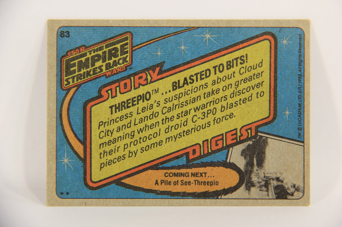 Star Wars The Empire Strikes Back Card #83 Threepio Blasted To Bits ENG Topps L020235