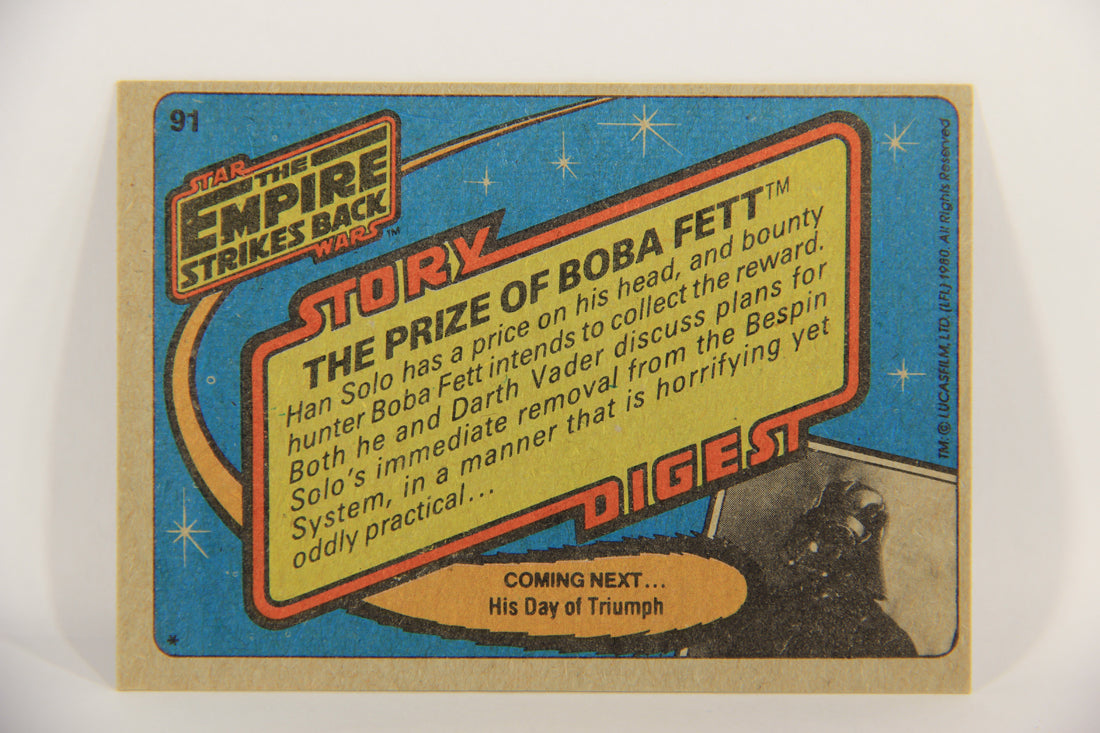 Star Wars Empire Strikes Back Trading Card #91 The Prize Of Boba Fett ENG Topps L020242