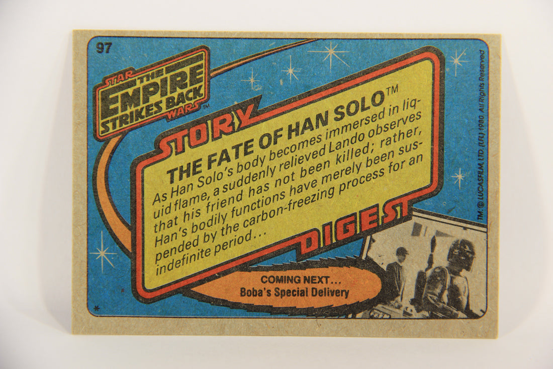Star Wars Empire Strikes Back Trading Card #97 The Fate Of Han Solo ENG Topps L020246