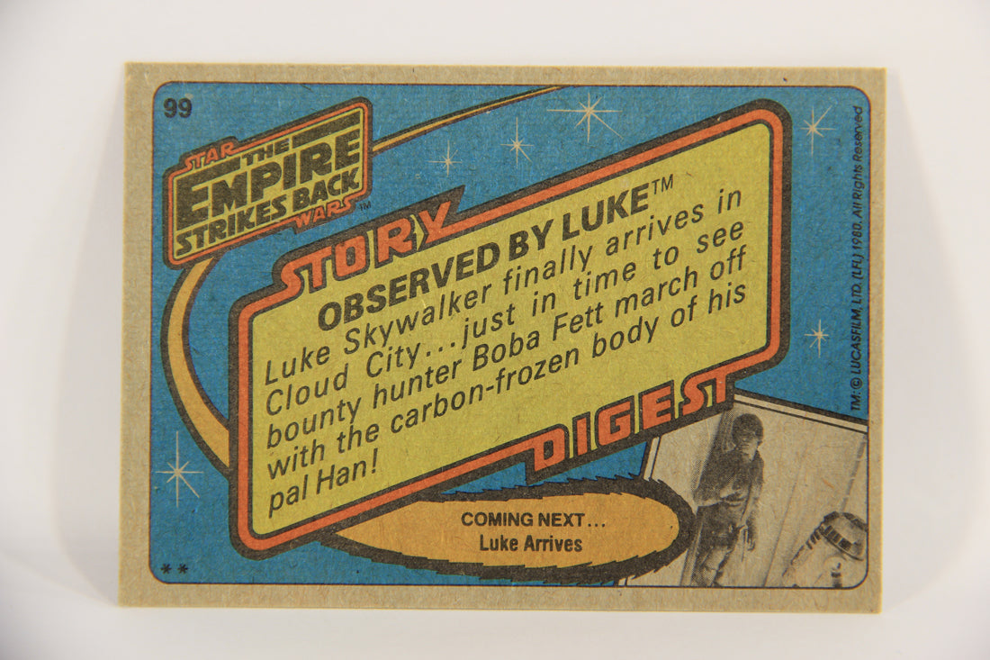 Star Wars Empire Strikes Back Trading Card #99 Observed By Luke ENG Topps L020248