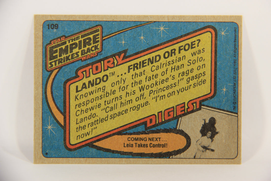Star Wars Empire Strikes Back Trading Card #109 Lando Friend Or Foe ENG Topps L020256