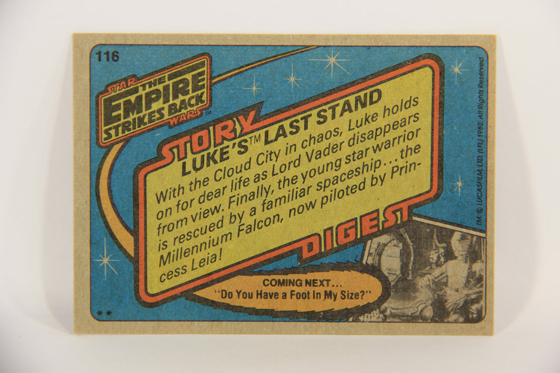 Star Wars Empire Strikes Back Trading Card #116 Luke's Last Stand ENG Topps L020262