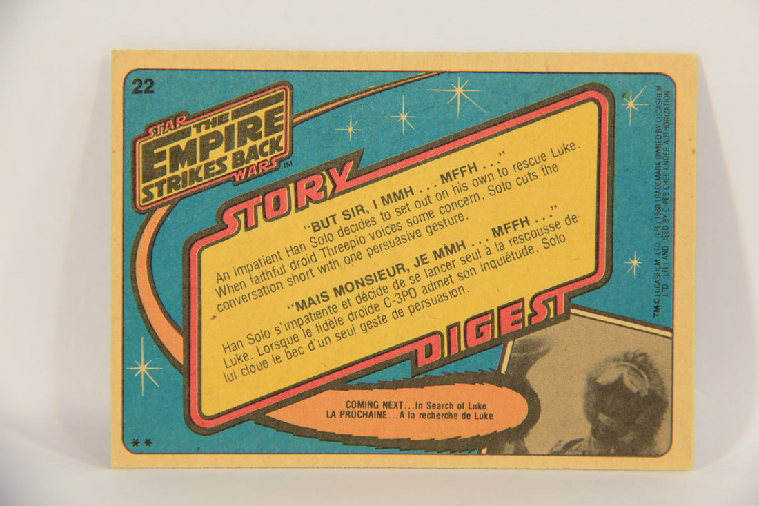 Star Wars Empire Strikes Back 1980 Card #22 But Sir I MMH MFFH FR-ENG OPC L020311