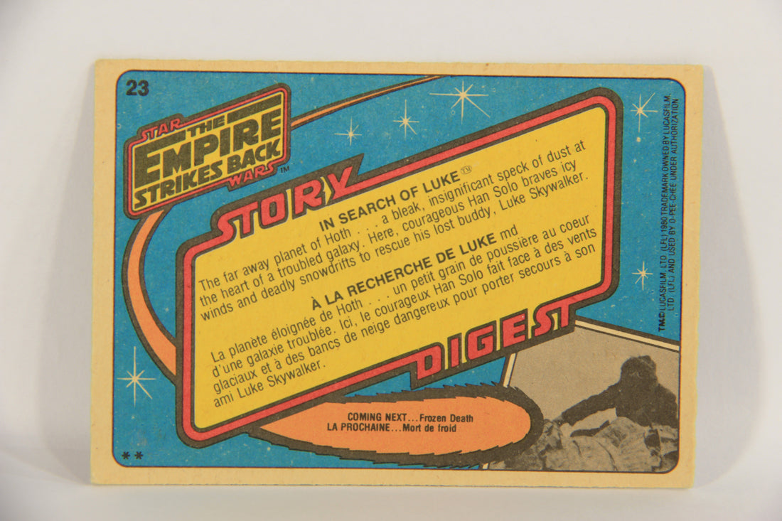 Star Wars Empire Strikes Back 1980 Card #23 In Search Of Luke FR-ENG OPC L020312