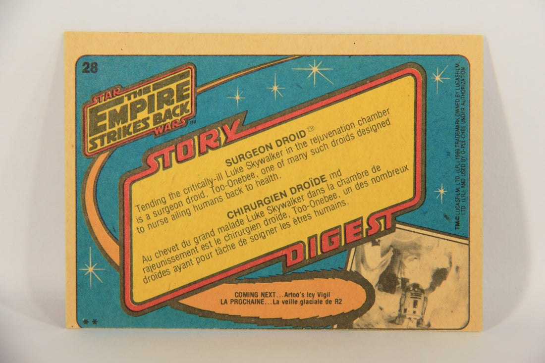 Star Wars Empire Strikes Back 1980 Trading Card #28 Surgeon Droid FR-ENG OPC L020317