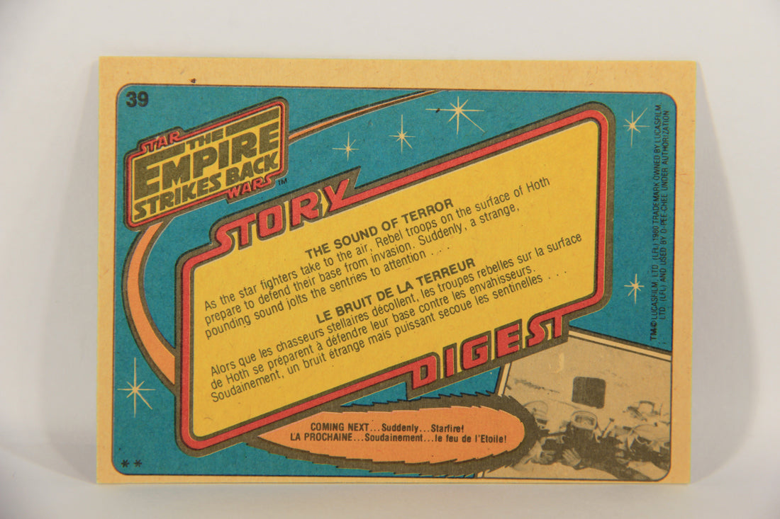 Star Wars Empire Strikes Back Trading Card #39 The Sound Of Terror FR-ENG OPC L020328