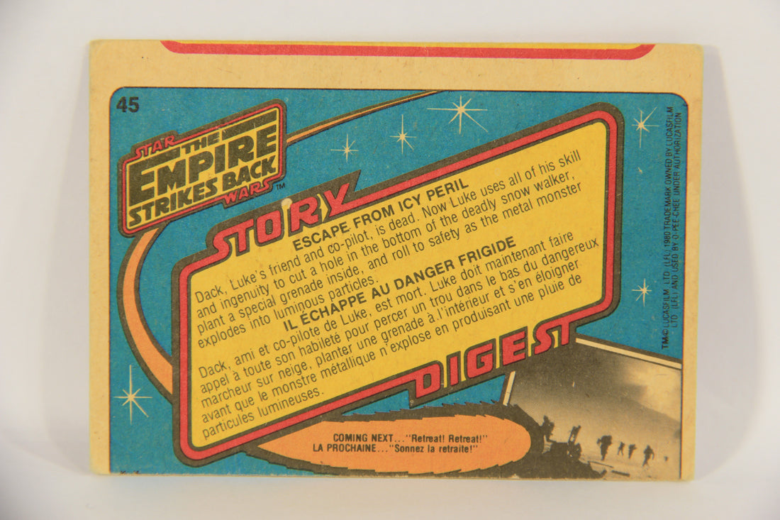 Star Wars Empire Strikes Back Card #45 Escape From Icy Peril MISCUT ERROR OPC L020333