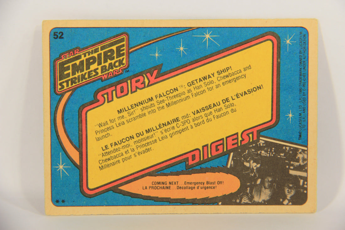 Star Wars Empire Strikes Back 1980 Card #52 Millennium Falcon Getaway Ship OPC L020338