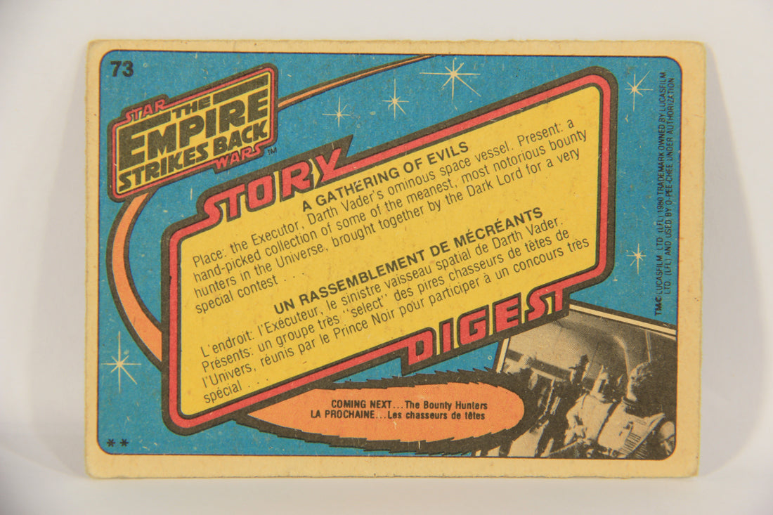 Star Wars Empire Strikes Back Card #73 A Gathering Of Evils FR-ENG O-Pee-Chee L020355