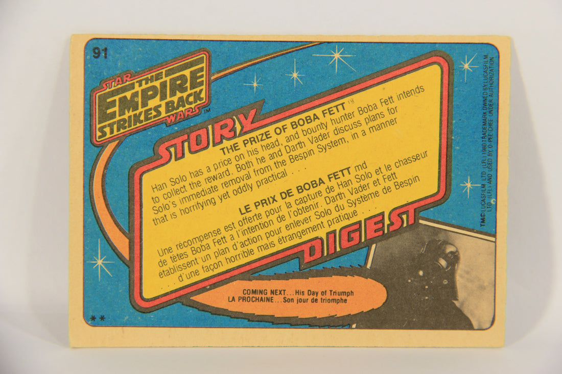 Star Wars Empire Strikes Back Card #91 The Prize Of Boba Fett FR-ENG OPC L020370