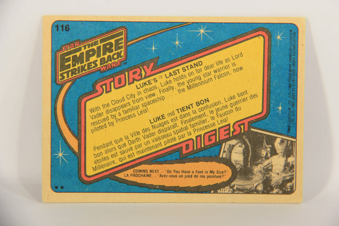 Star Wars Empire Strikes Back Trading Card #116 Luke's Last Stand FR-ENG OPC L020393