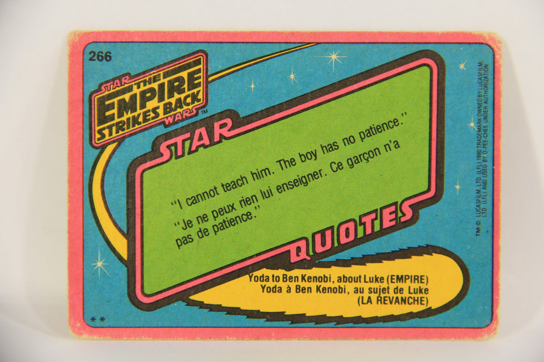Star Wars Empire Strikes Back 1980 Trading Card #266 Han Solo FR-ENG OPC L020407