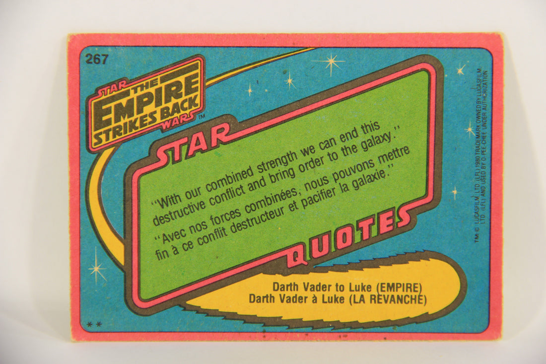 Star Wars Empire Strikes Back Card #267 Princess Leia FR-ENG O-Pee-Chee L020408
