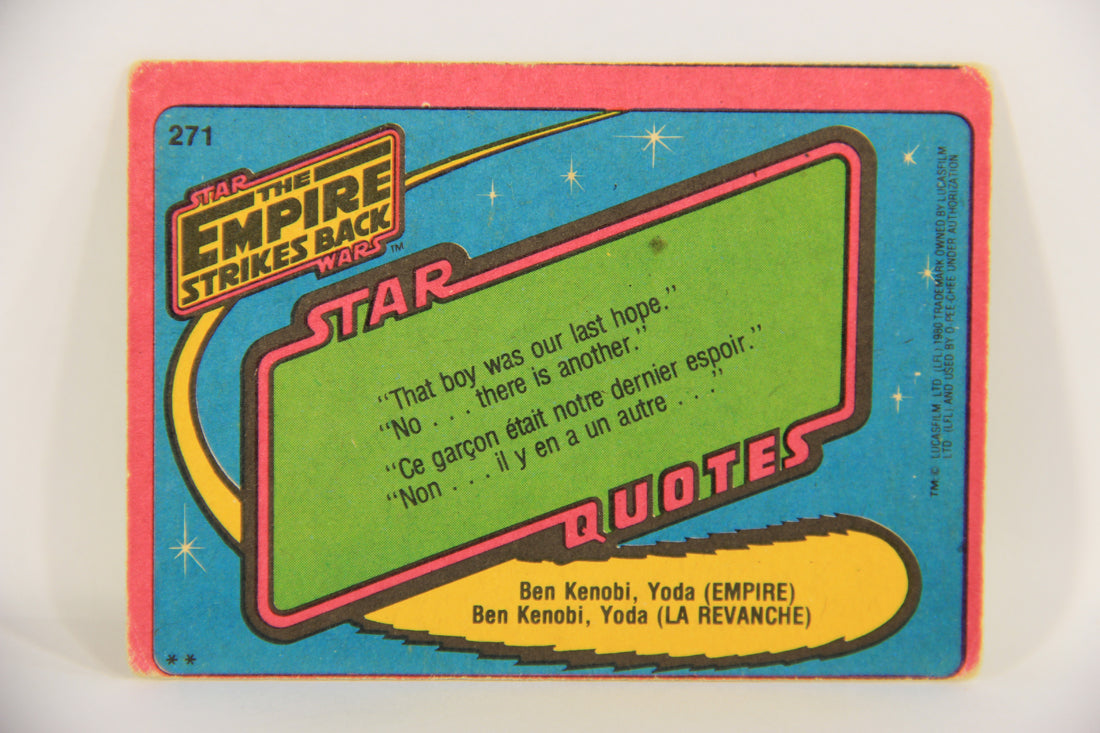 Star Wars Empire Strikes Back Trading Card #271 Darth Vader FR-ENG O-Pee-Chee L020412