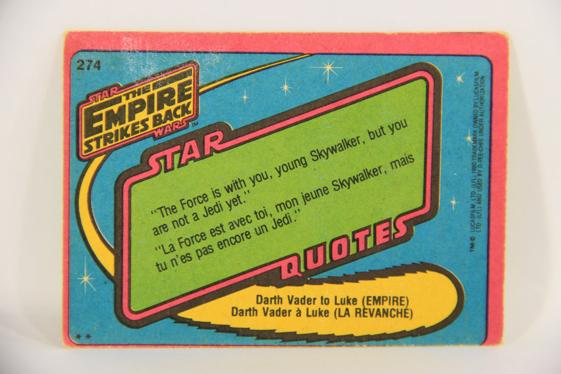 Star Wars Empire Strikes Back Trading Card #274 Dengar FR-ENG O-Pee-Chee L020414