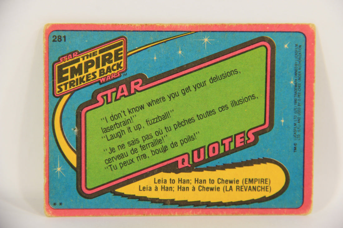 Star Wars The Empire Strikes Back Trading Card #281 Yoda FR-ENG O-Pee-Chee L020420