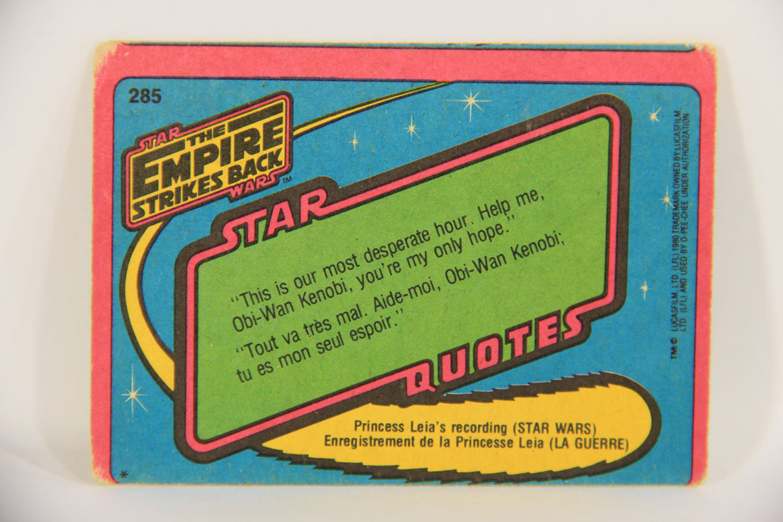 Star Wars Empire Strikes Back Card #285 Rebel Protocol Droids FR-ENG OPC L020424