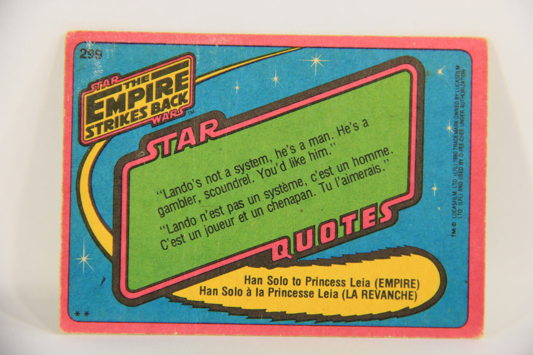 Star Wars Empire Strikes Back 1980 Card #299 Hostile World Of Hoth FR-ENG OPC L020437