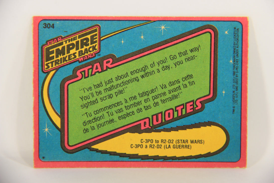 Star Wars The Empire Strikes Back Card #304 Luke's Desperate Decision OPC L020442