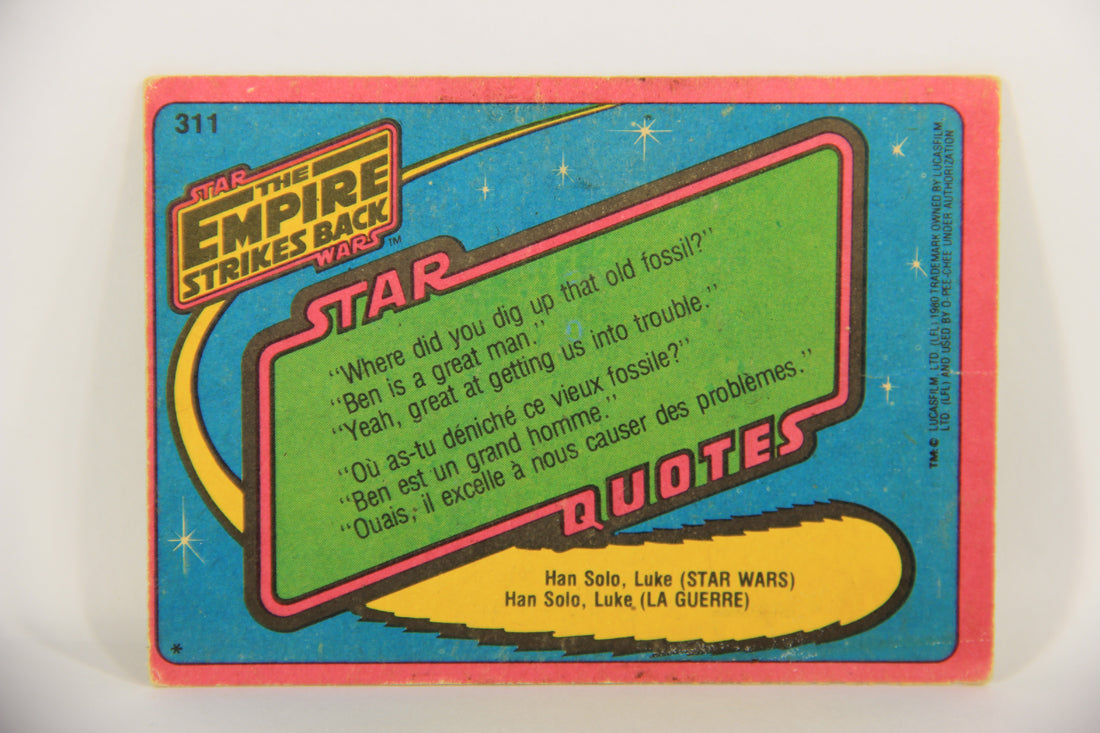 Star Wars Empire Strikes Back Trading Card #311 Toward Tomorrow FR-ENG OPC L020449
