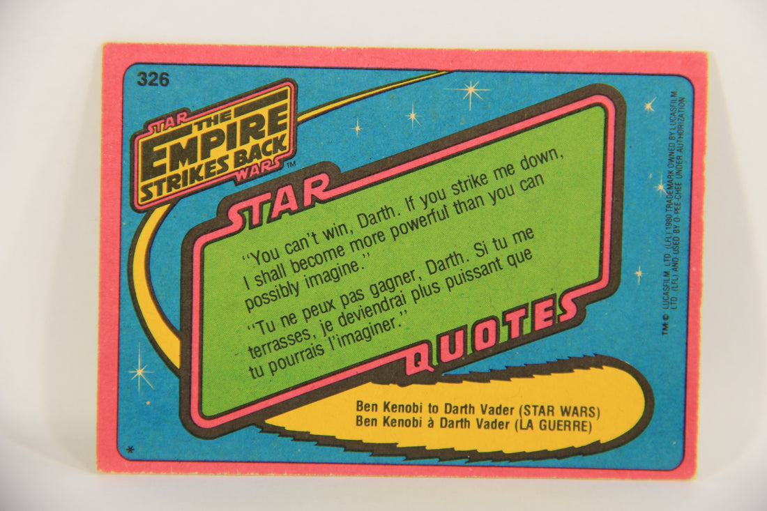 Star Wars Empire Strikes Back Card #326 Luke Astride His Tauntaun FR-ENG OPC L020462