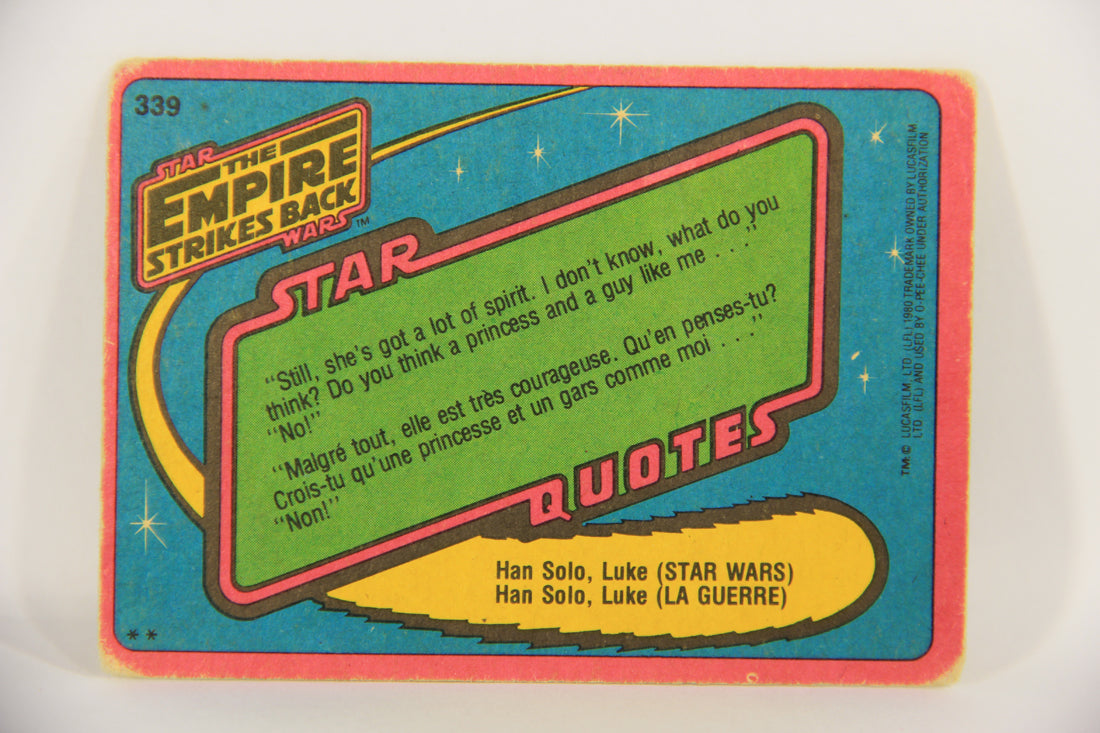Star Wars Empire Strikes Back Trading Card #339 Luke's Training FR-ENG OPC L020474