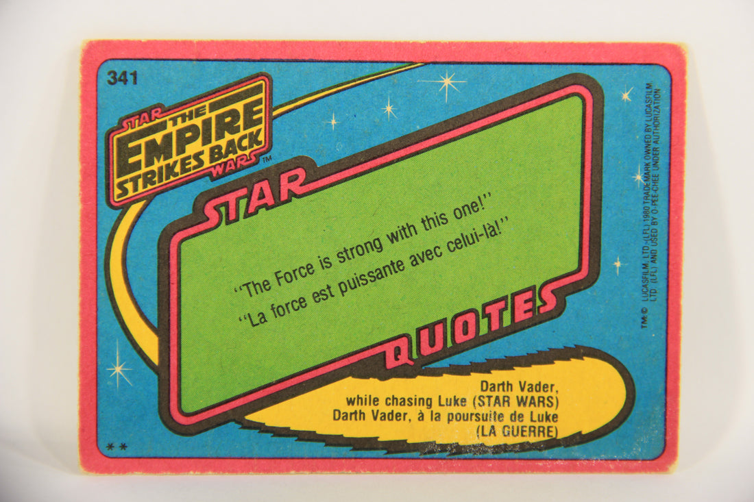Star Wars Empire Strikes Back Trading Card #341 Tauntaun FR-ENG O-Pee-Chee L020476