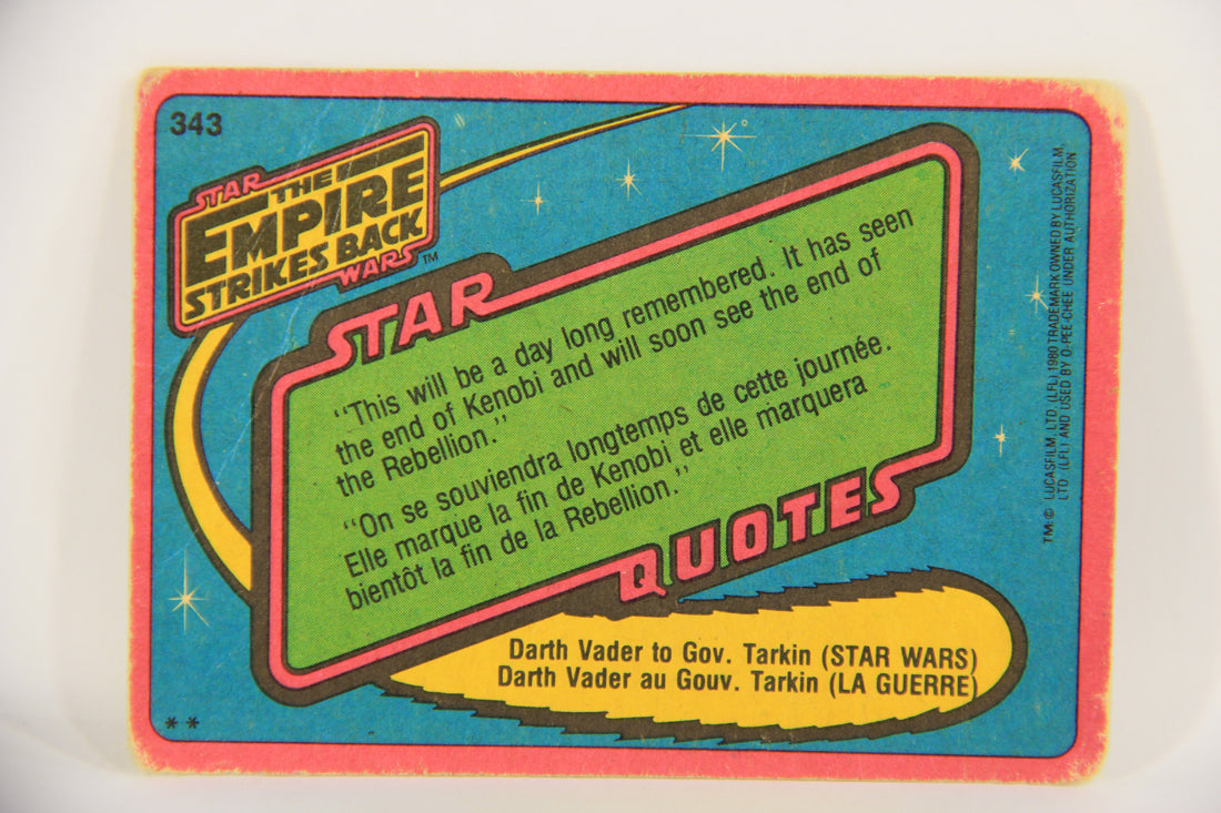Star Wars Empire Strikes Back Trading Card #343 Yoda's Home FR-ENG OPC L020478