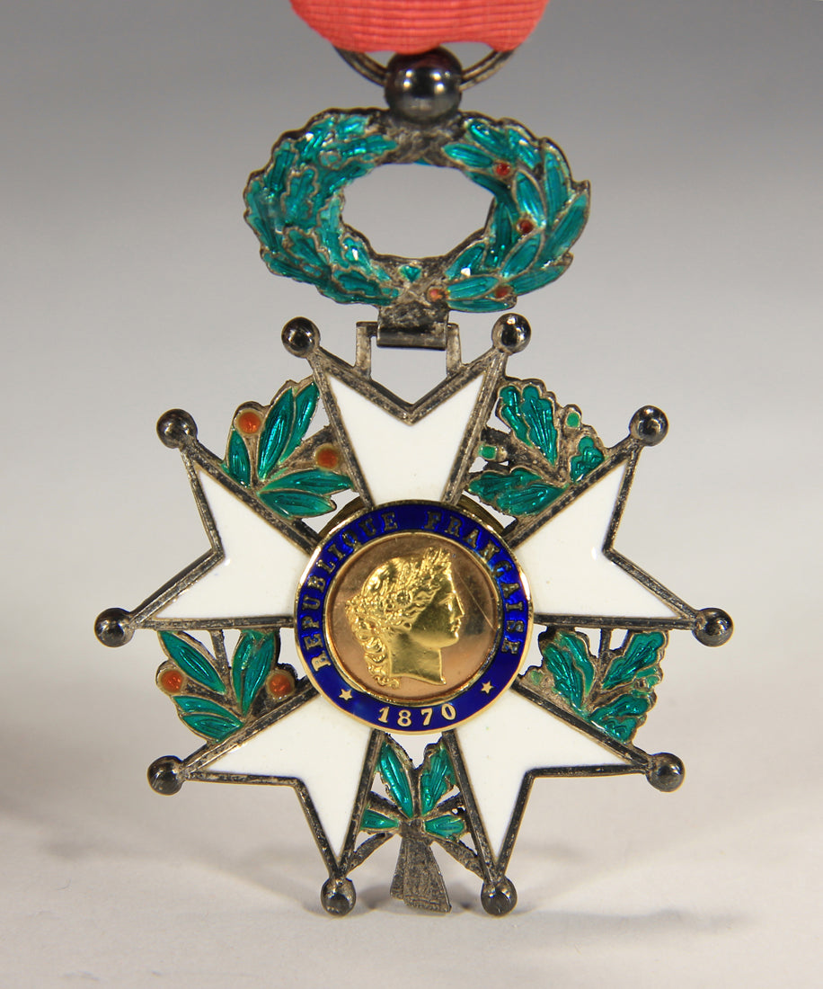 France 1870 Ordre De La Légion D'Honneur Chevalier 3e République Emerald Silver Gold L020496