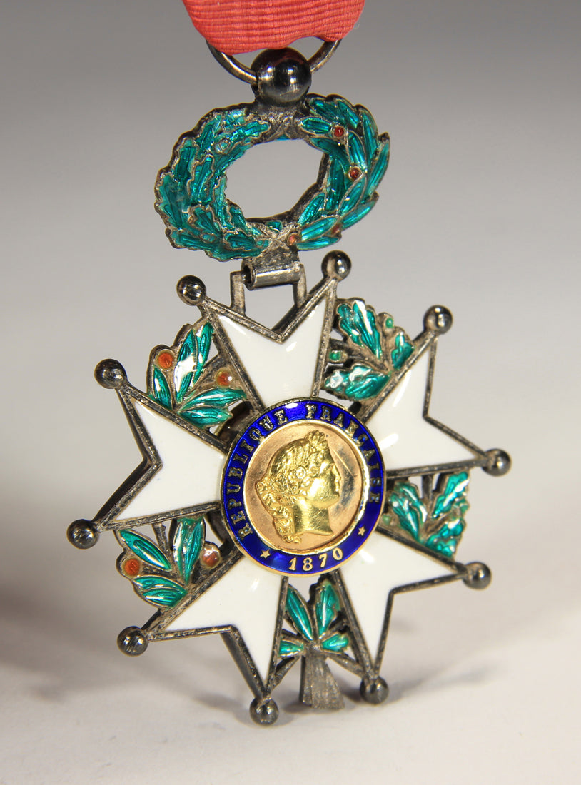 France 1870 Ordre De La Légion D'Honneur Chevalier 3e République Emerald Silver Gold L020496